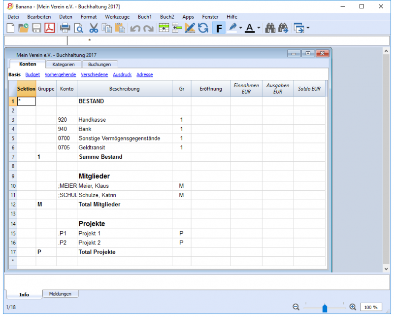 Einnahmenuberschussrechnung Fur Vereine Skr49 Banana Accounting Software