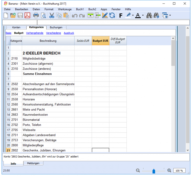 Kostenloses Kassenbuch Fur Vereine In Deutschland Skr49 Banana Accounting Software