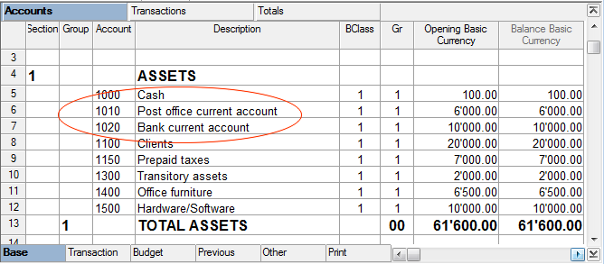 subgroups banana accounting 7 chart of accounts example