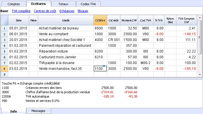 Écritures avec TVA | Banana Accounting Software