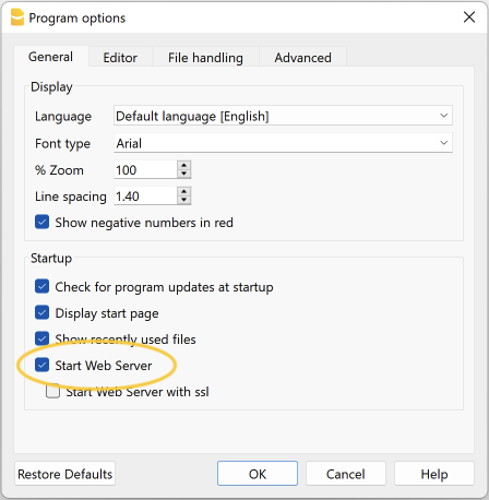 banana accounting web server activation