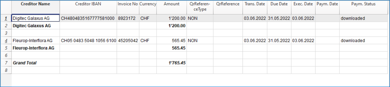 Payment transactions