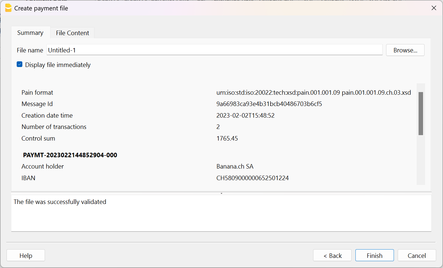 create payment file from open invoices