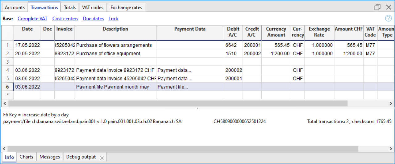 create payment file
