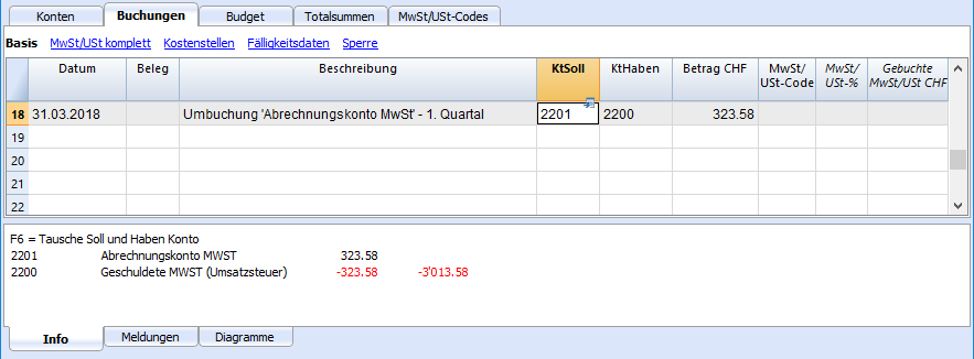 Periodischer Abschluss und Zahlung der MwSt | Banana Accounting Software