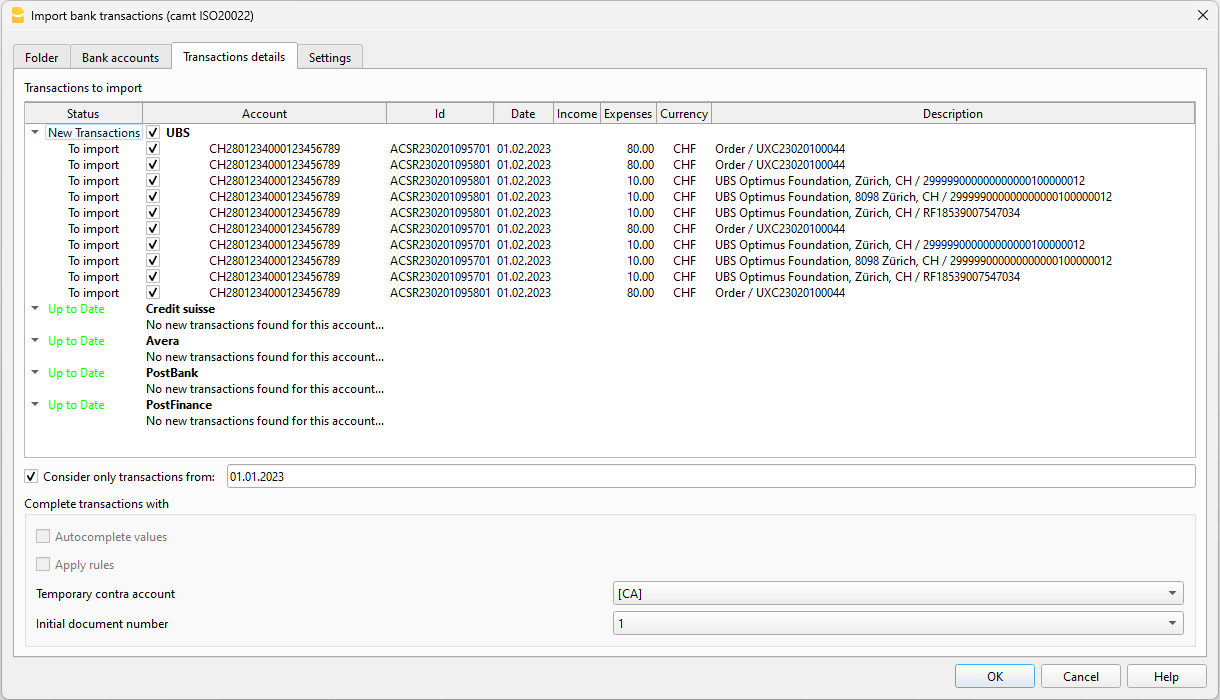 Transaction Details Tab