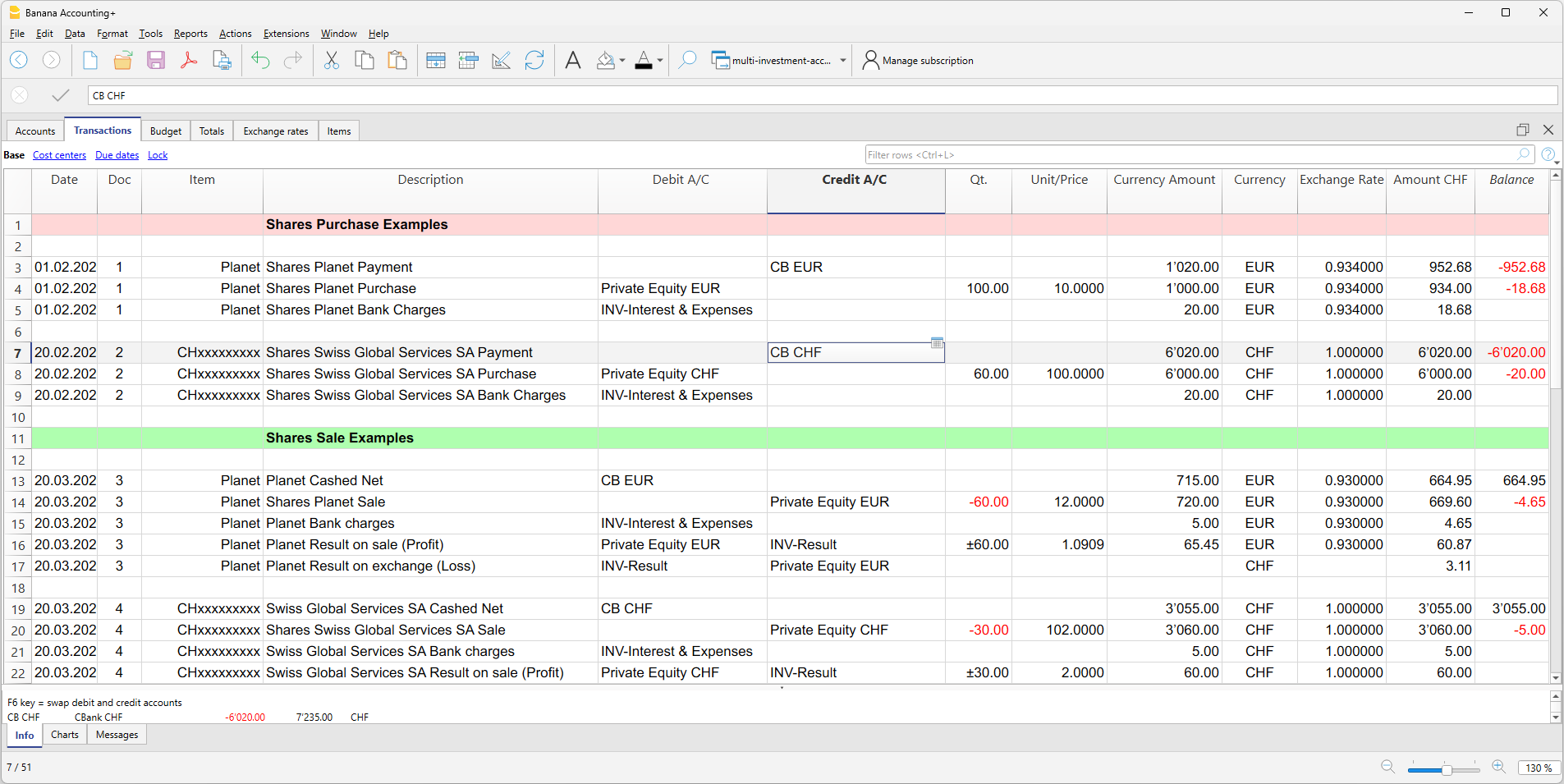 example purchase transactions