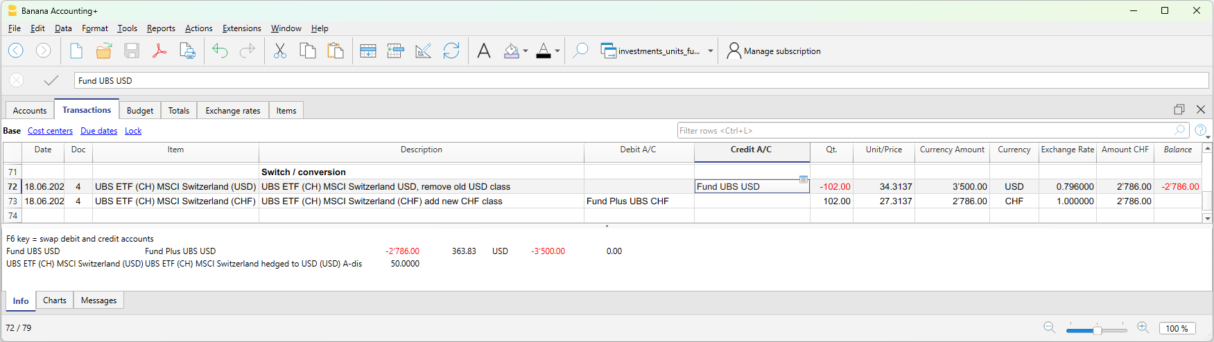 example fund covnersion