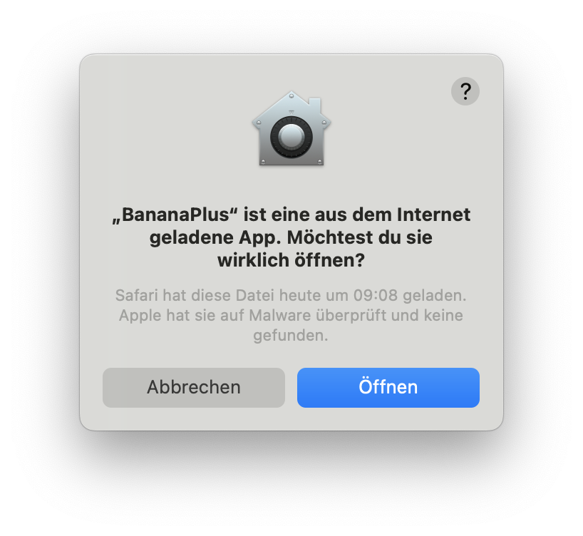 Installationswarnung auf Mac