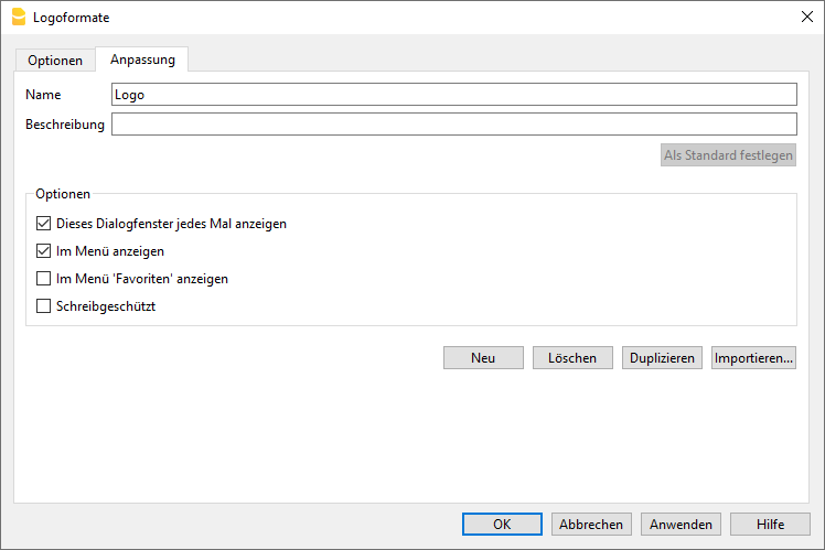 Logo einrichten - Anpassungen