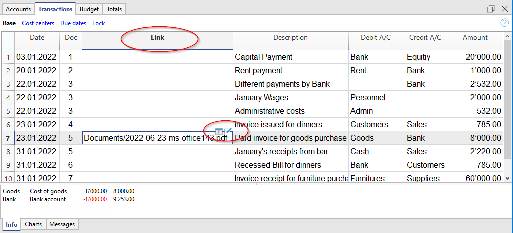 Table with Link in a cell