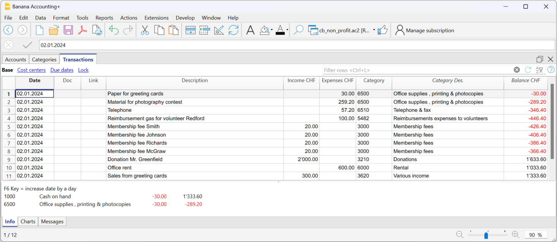 Buchungen ohne MwSt; Cash Manager