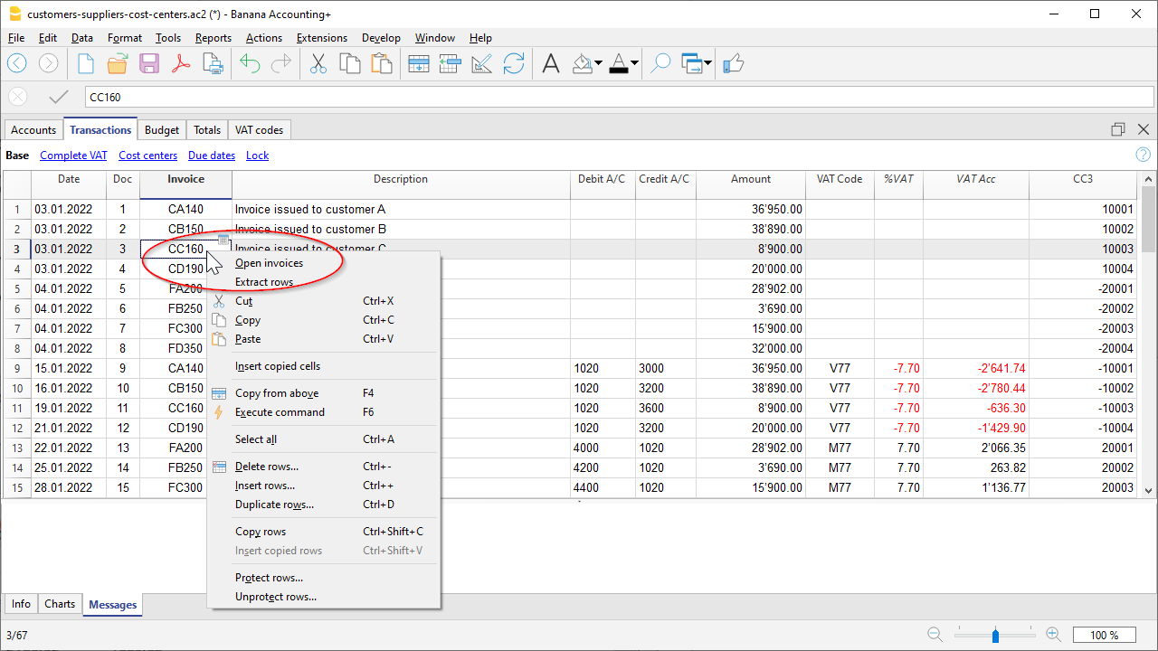 estrai righe fattura