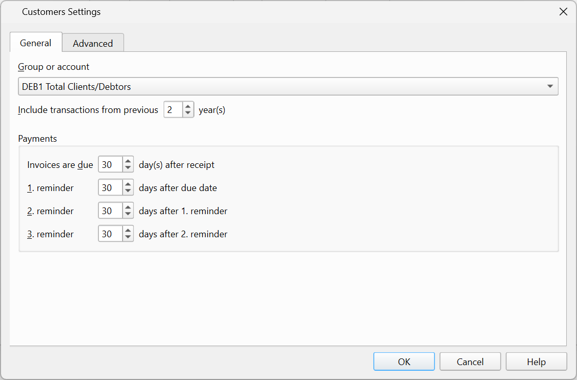 impostare il gruppo dei clienti nel menu clienti
