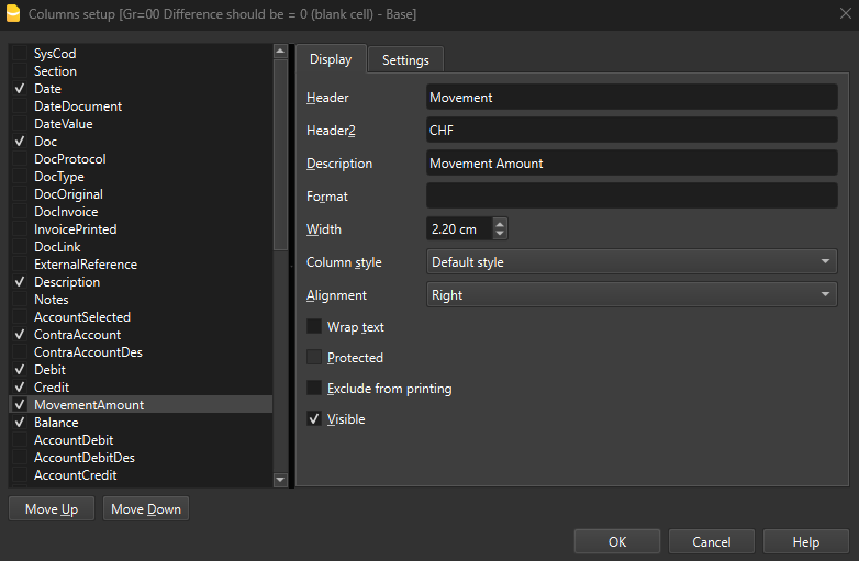 Account card with actual transactions