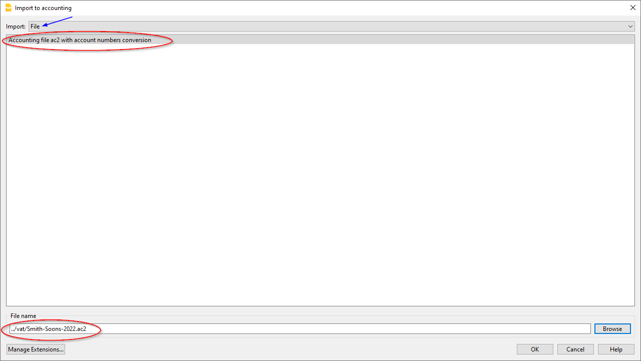 为新的会计科目表的转移导入文件