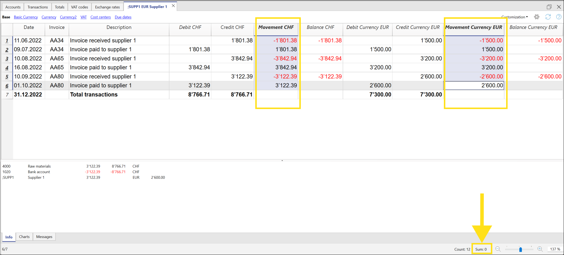 movement column setup