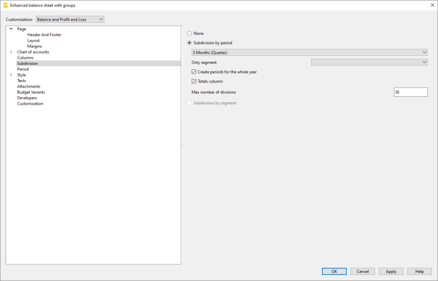 按组生成资产负债表，按时期细分
