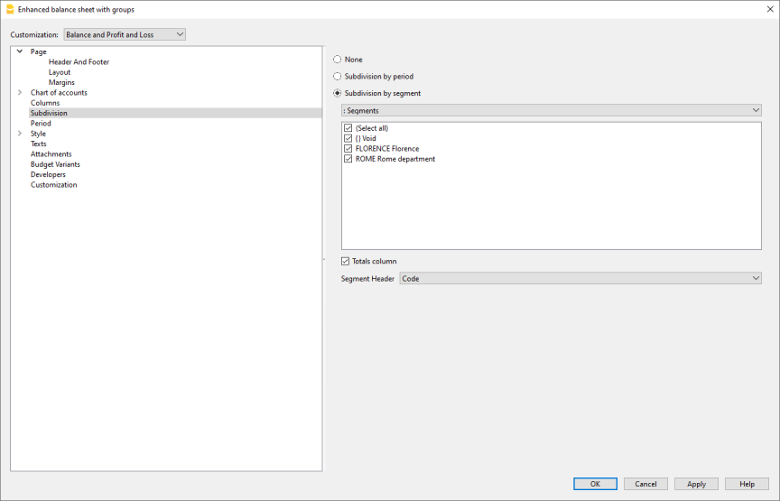 按组生成的资产负债表，细分