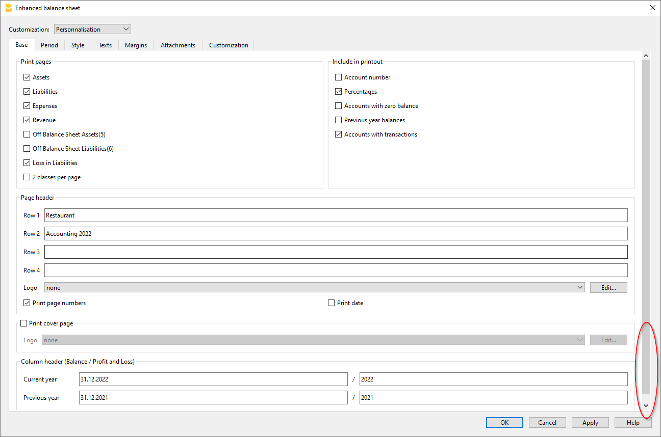 Enhanced Balance sheet