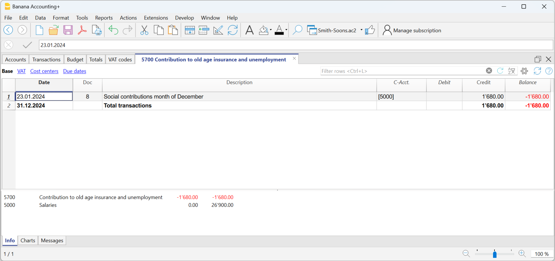 Account card with square brackets