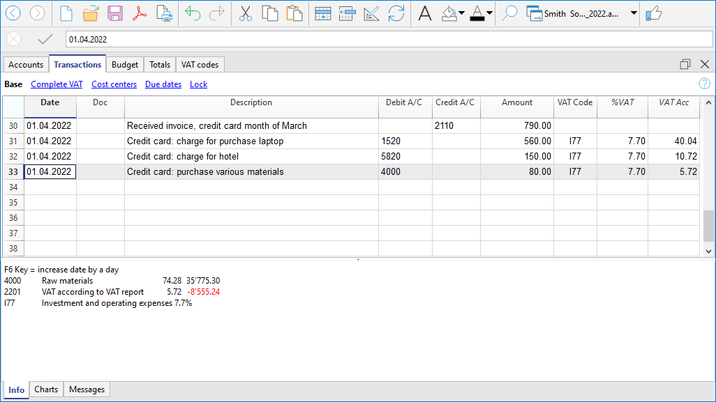 Kreditkartenabrechnung nach vereinbarten Entgelten abgerechnet
