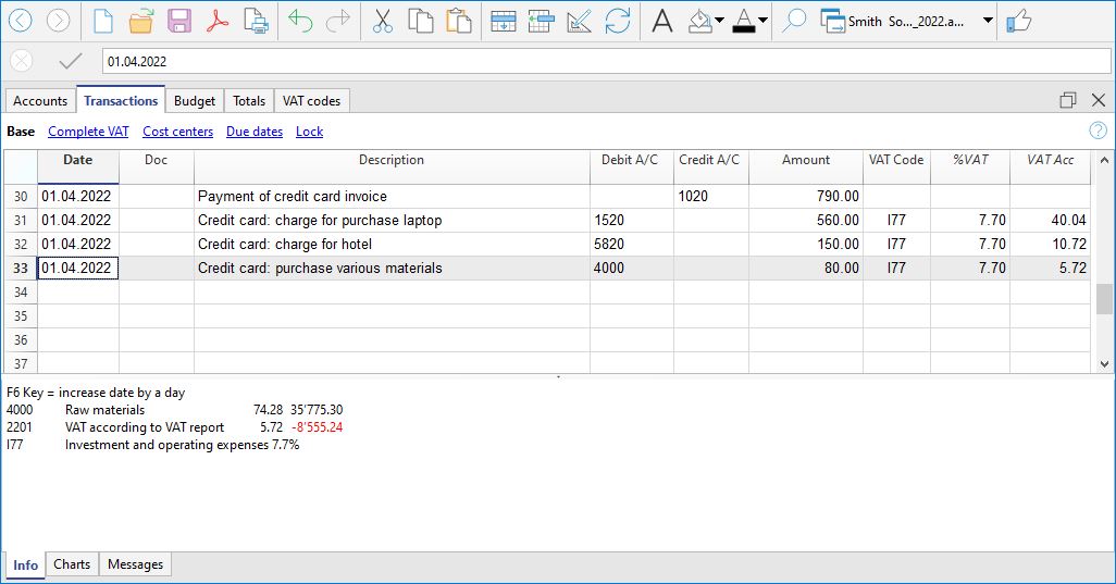 pagamento carta di credito con principio di cassa