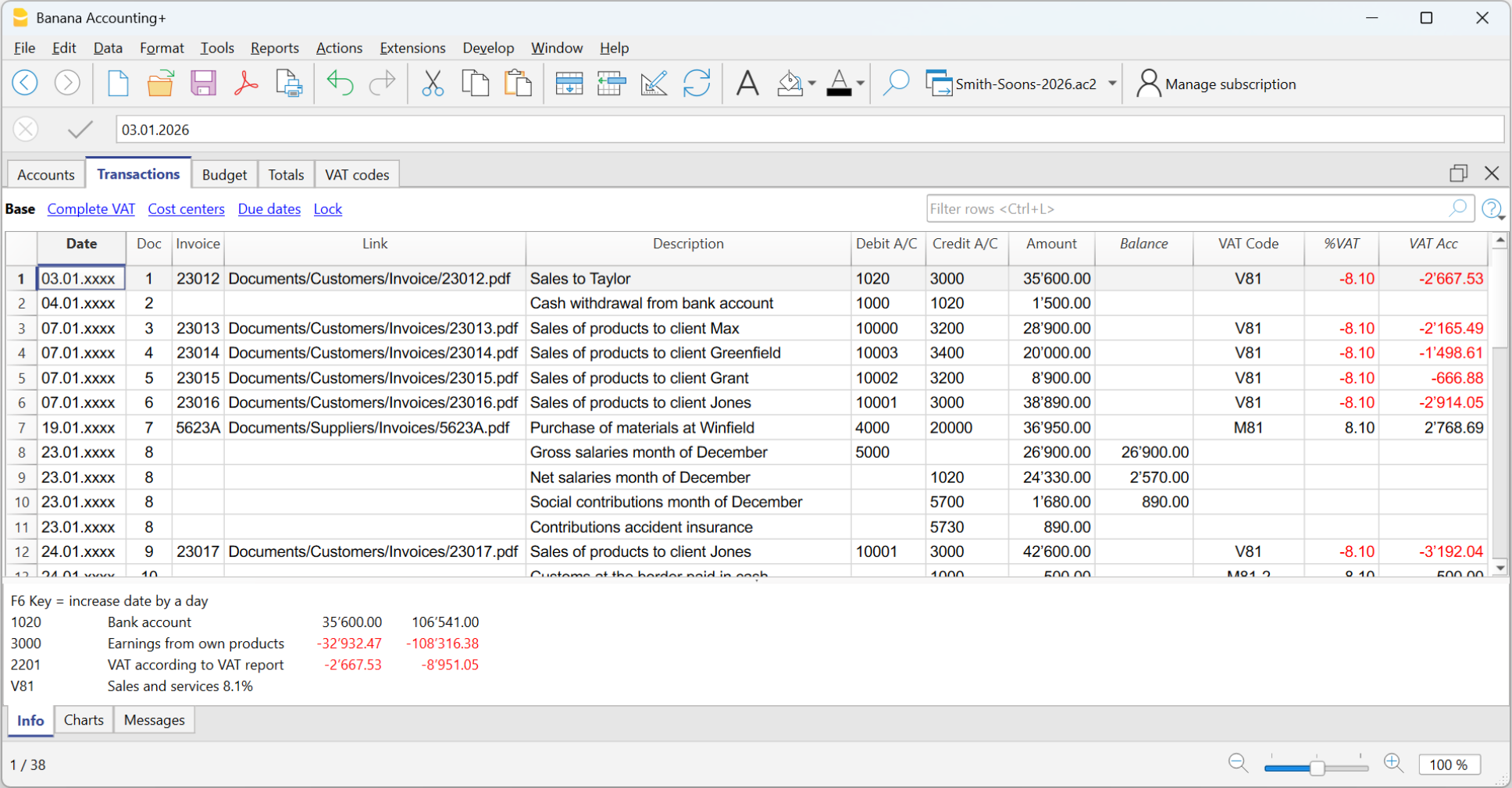 double accounting transactions 