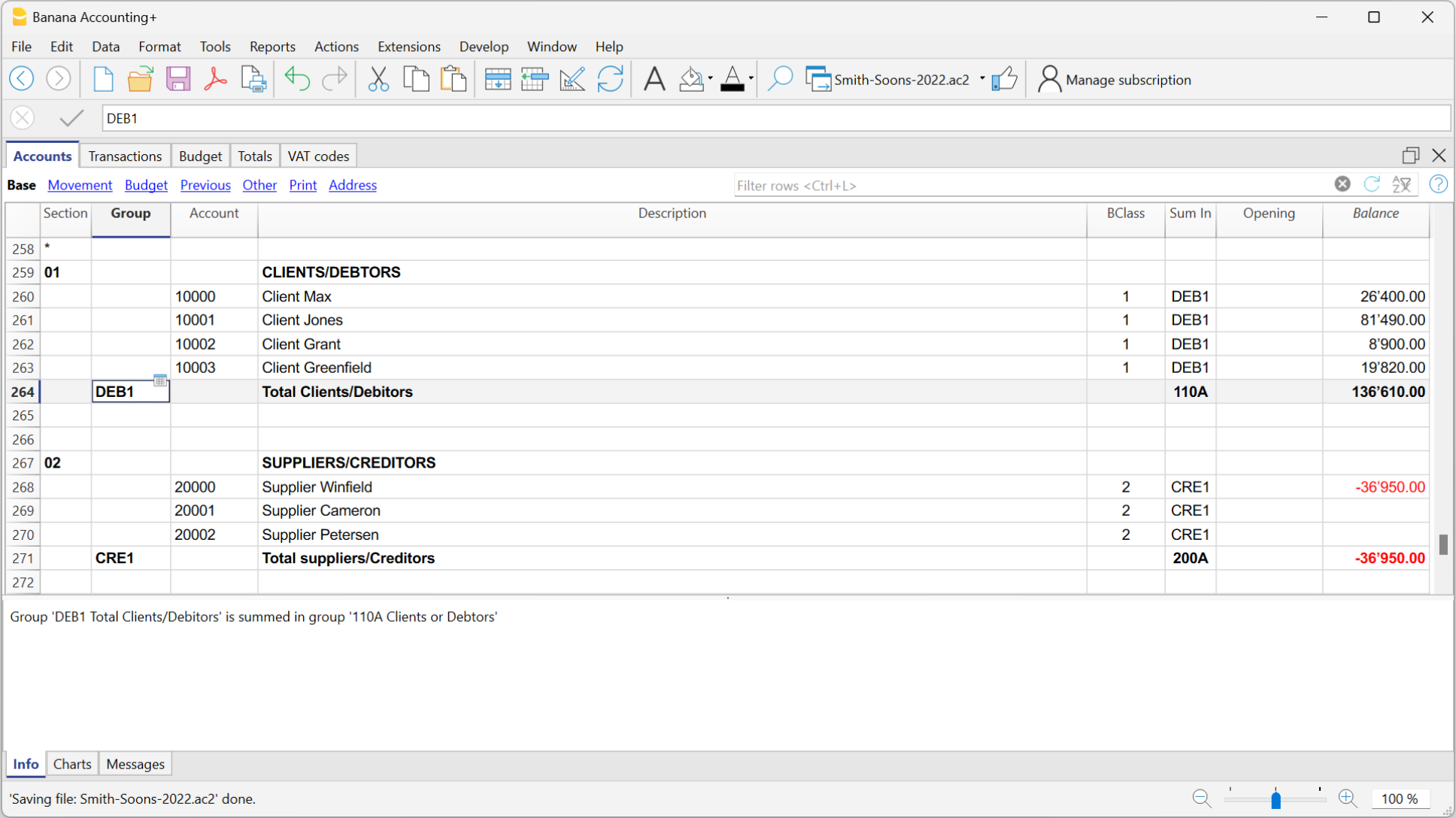 Customize the chart of accounts
