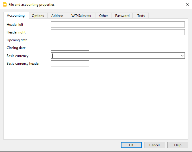 File and accounting properties