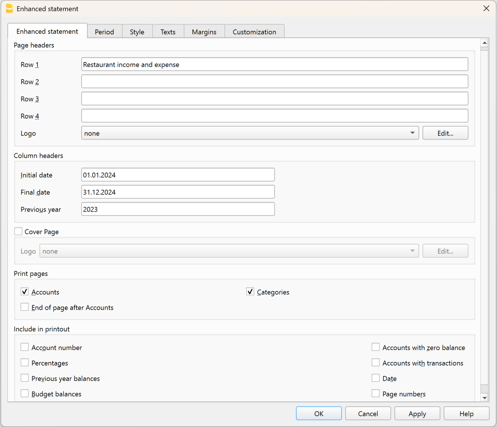 Rendiconto abbellito Entrate / Uscite