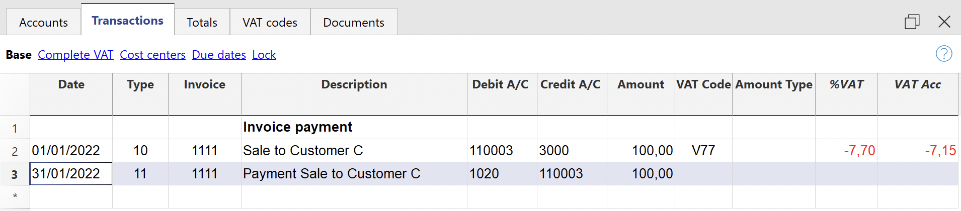 账单中的结帐发票