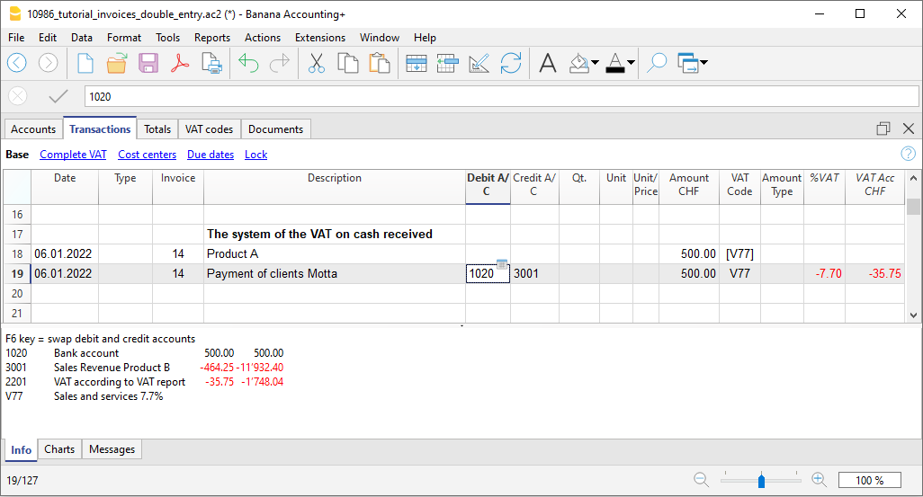 现金方法的增值税单 