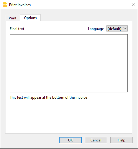 打印发票内的选项
