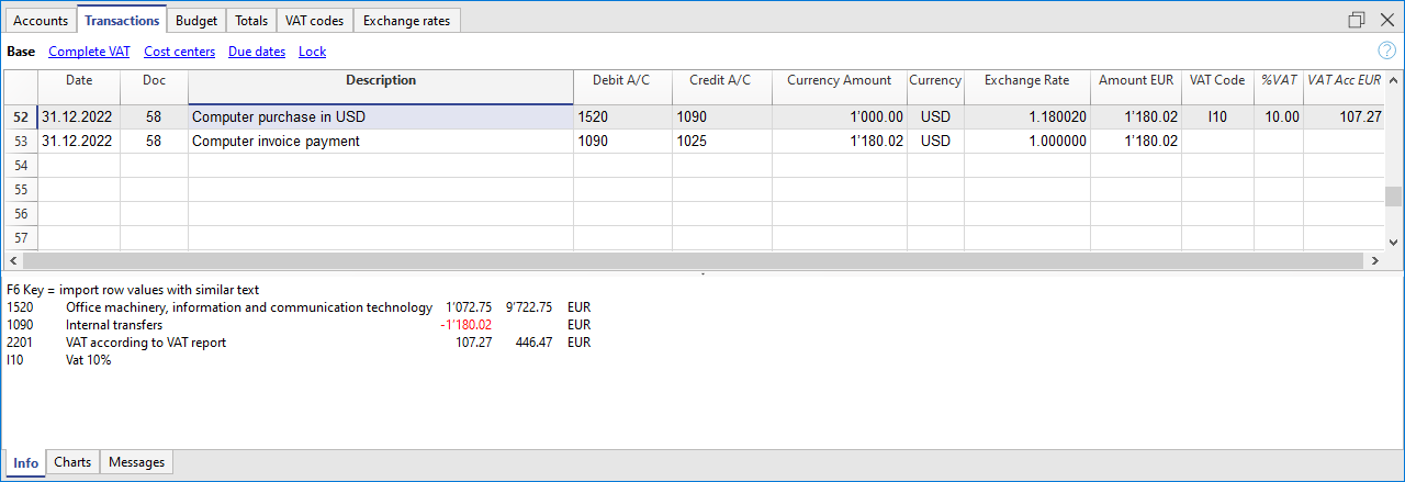 purchase with VAT not in base currency