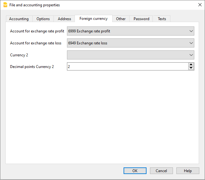 proprietà file sezione moneta estera