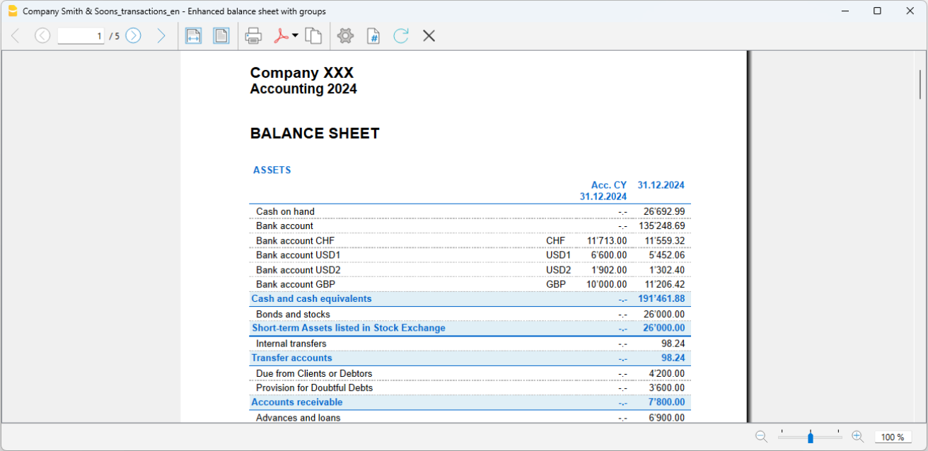 balance sheet statement