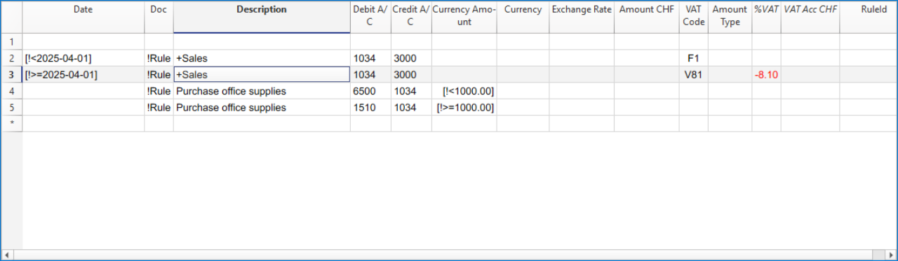 Automation rules in the Transactions table
