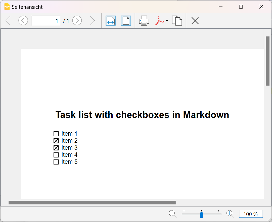 tasklist with checkboxes