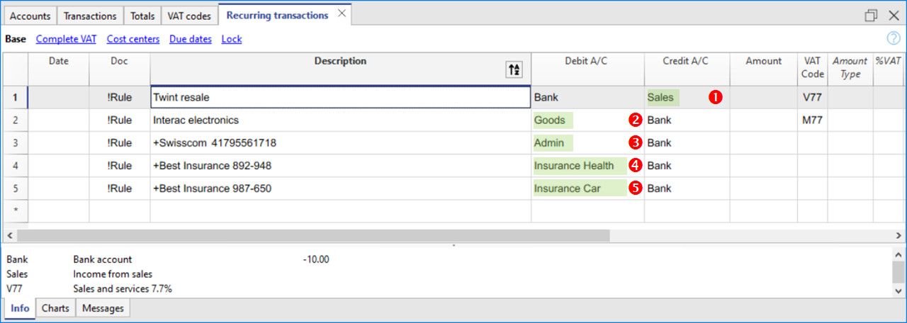recurring transactions