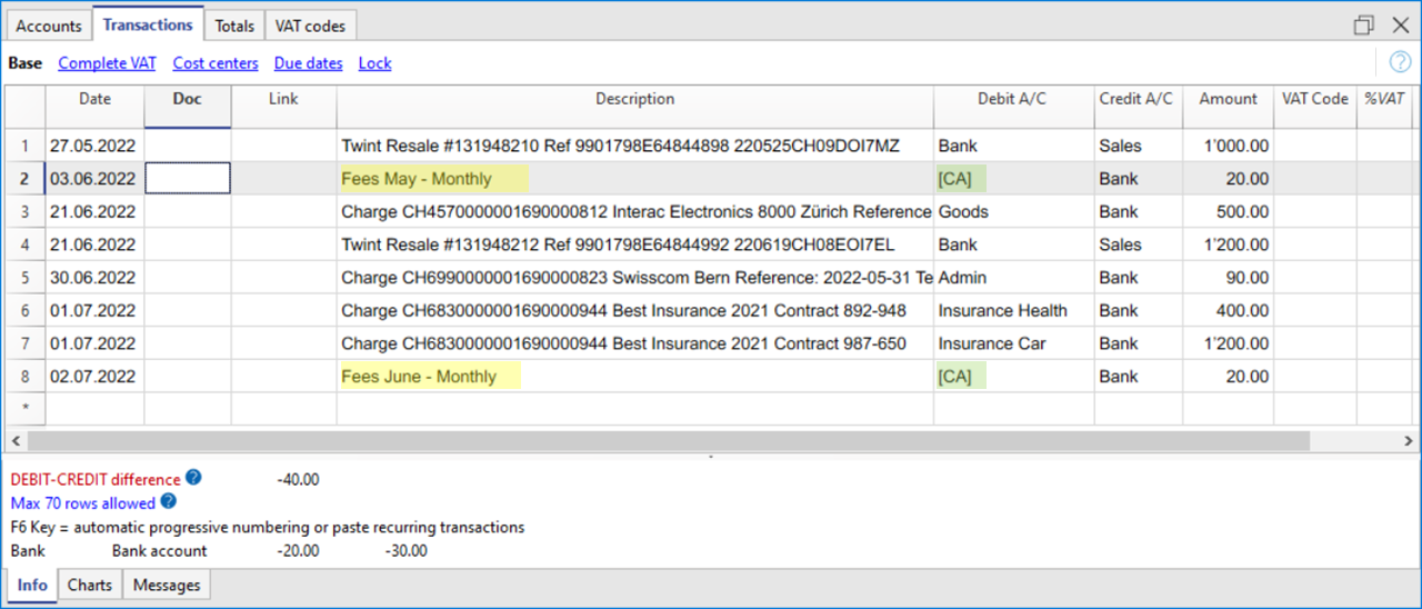 Voorbeeld regel met een kleur
