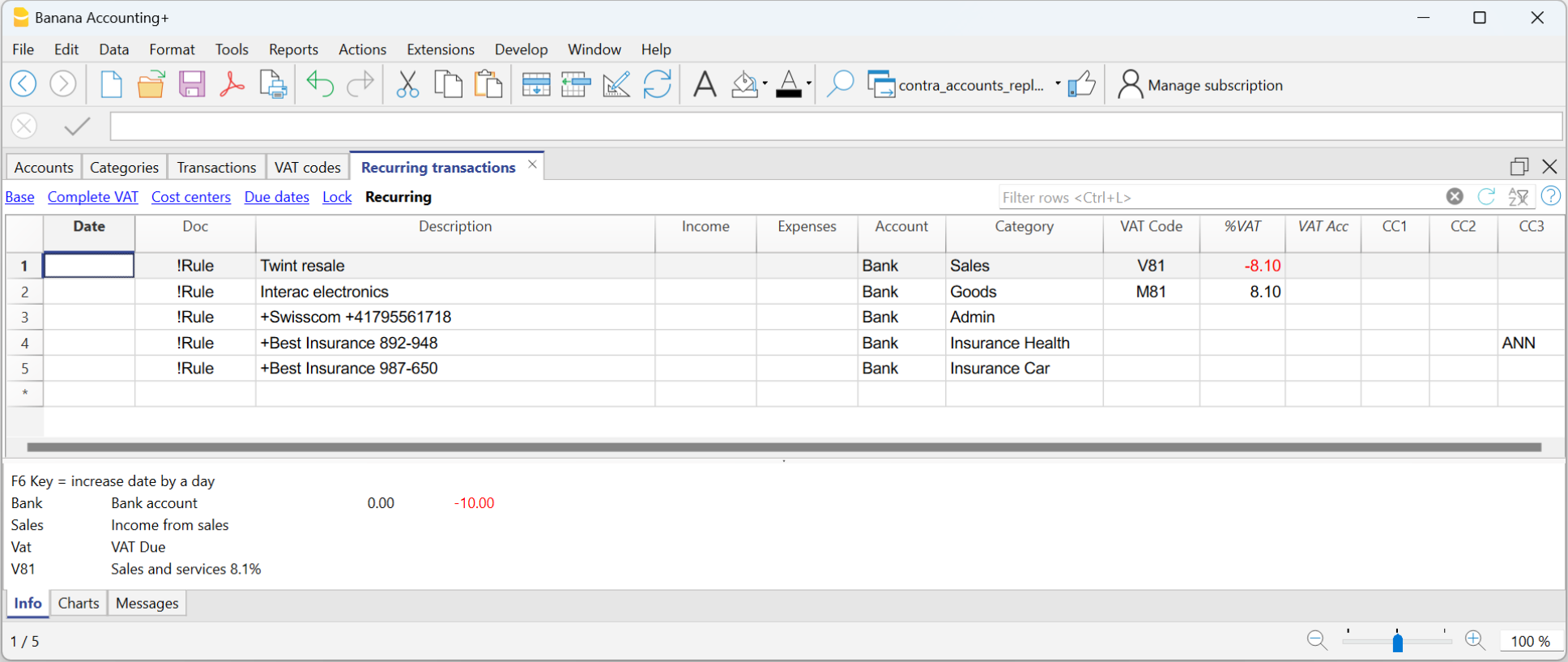 Regole di automazione nella contabilità Entrate e Uscite
