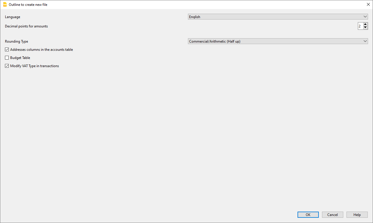 Cryptocurrencies, parameters for creating a new file