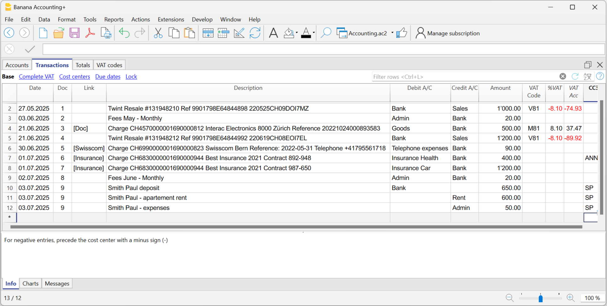 transactions with rules