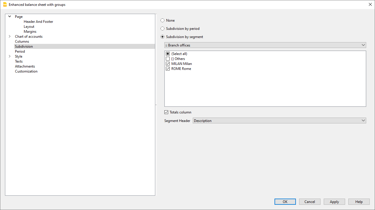 Report segmento non assegnato