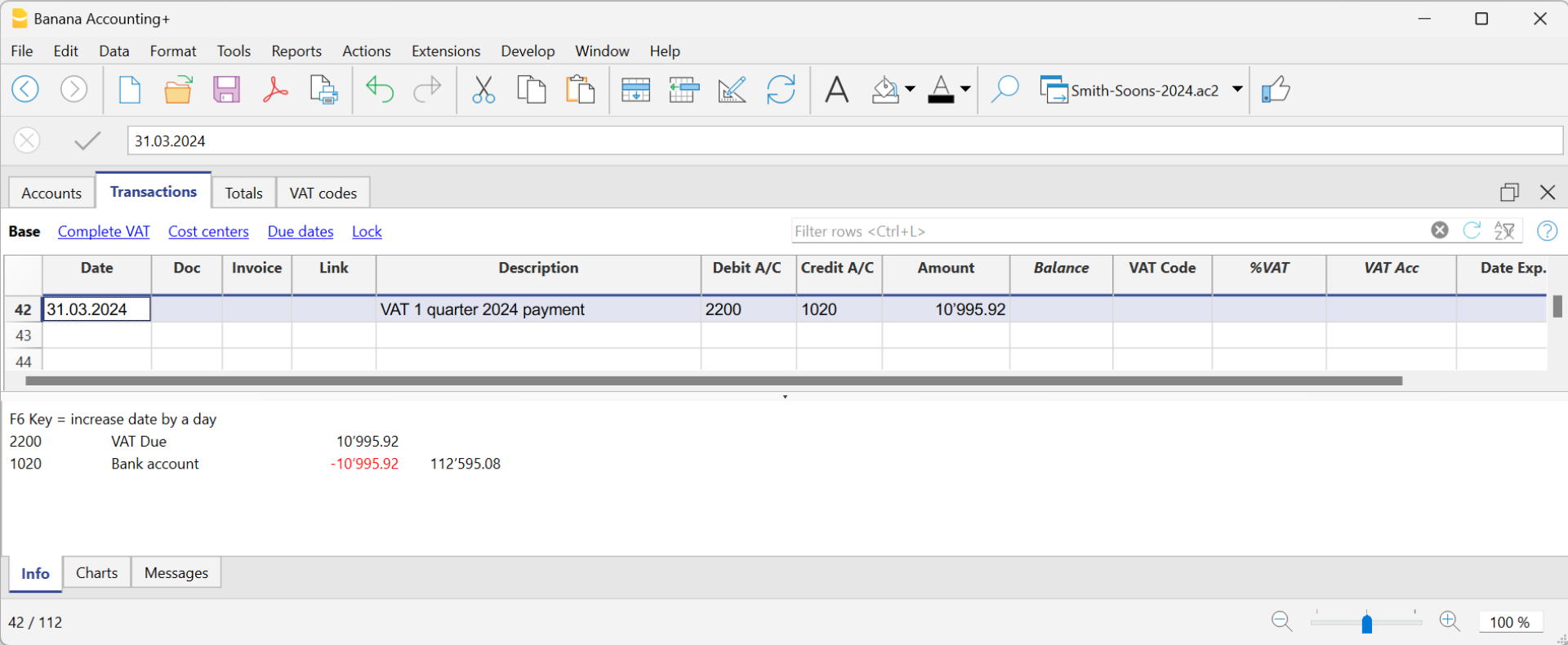 Voorbeeld betaling verschuldigde BTW