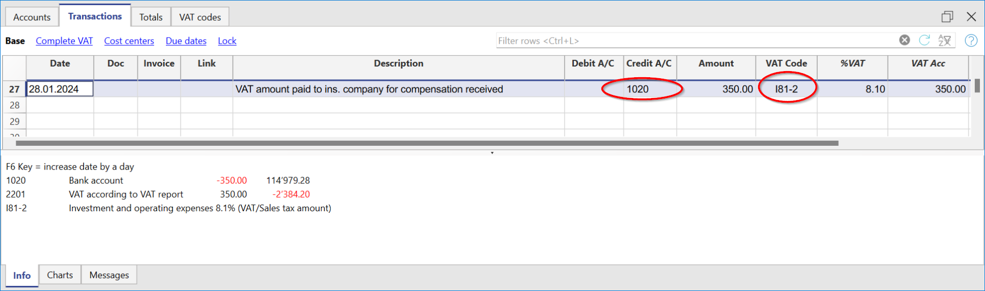 How to only enter the VAT amount