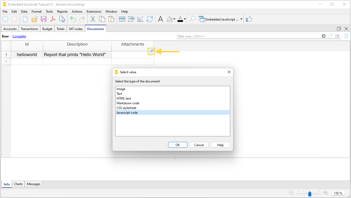 banana embedded extension javascript
