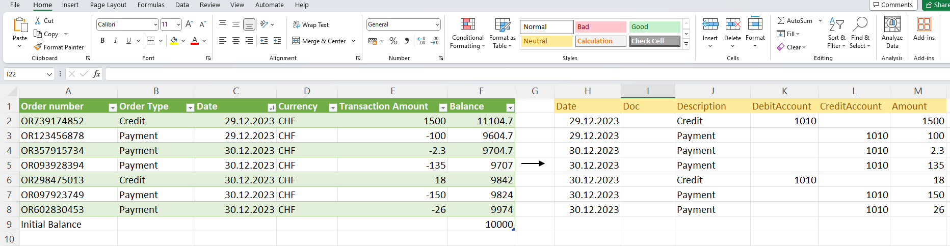 dialogo importa in contabilità