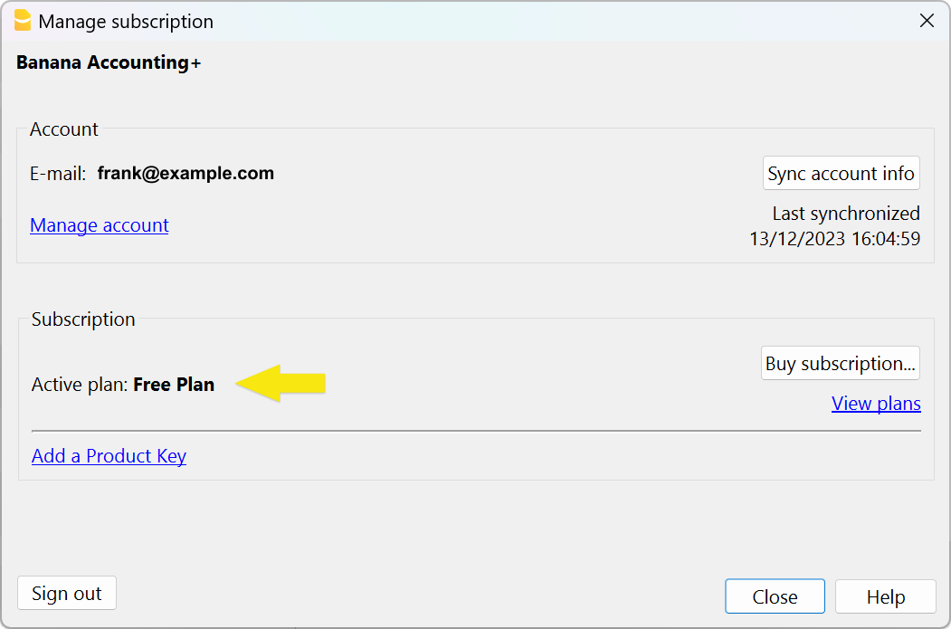 You have associated your email to the program and you are using the Free plan